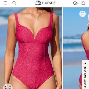 Cupshe Shimmering Red One-Piece Swimsuit